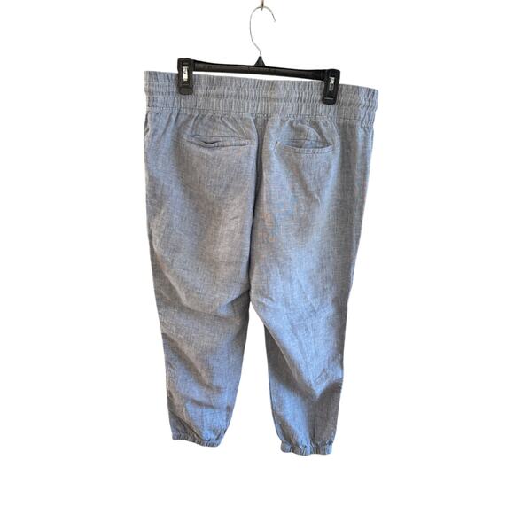 ATHLETA Cabo Linen Jogger Size 14 Petite EUC $79 MSRP Light Blue Pockets Resort - Picture 5 of 8